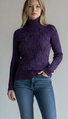 NWT ATHLETA Flurry Blizzard Rib Turtleneck Top Purple XL Base Layer Hike Winter